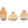 - Set 3 vasi decorativi in vetro organic marroni