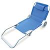 - Lettino con ruote Garden Friend Minorca in acciaio blu