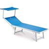 - Lettino con tettuccio Garden Friend Ibiza in alluminio blu