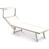 - Lettino con tettuccio Garden Friend Ibiza in alluminio bianco