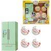 Bizak Mini World Set Frigorifero Verde con 4 Capsule Sorpresa, Playset Collezionabile con Mini Cibo e Funzione Ghiaccio, Include Accessori, per Ragazzi e Ragazze dai 6 anni (64501006-1)