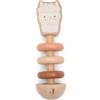 Jollein Alpaca Paco - Sonaglio in Legno per Bambini, Giocattolo per abilità motorie, con Anelli mobili, favorisce la Presa e i Sensi, Certificato FSC