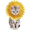 SLSON Collare per cani a forma di gatto, comodo e morbido, protezione per il collo e collo regolabile con motivo girasole giallo (S)
