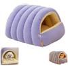 Generico Cuccia Calda per Gatti, Cuccia a Grotta per Gatto,cuccia per gatti da interno， Letto Grotta per Gatto, Nido Accogliente in Peluche per Gatti e Cani di Piccola Taglia (Viola, L)
