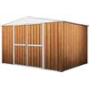 Notek Box acciaio casetta giardino in lamiera deposito attrezzi 3.60 x 1.75 m x h 2.12 m - 110 kg - 6,30 mq (Finitura Legno)