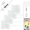 SciFiVisi 4 lampade per piante, 240 LED, luce per piante a spettro completo con timer, 3 modalità di illuminazione, 10 tipi di luminosità, lampada per piante da appartamento