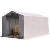TOOLPORT Tendostruttura 4x8m Tendone Deposito altezza laterale 3m telo in PVC PRIMEtex 2300 N impermeabile grigio