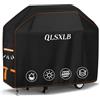 QLSXLB Copertura Barbecue da Esterno, Robusto Tessuto Oxford 600D Telo Impermeabile Protettivo 127x61x117cm, Copri Griglia BBQ con Sfiato Aria Antivento Anti Pioggia Polvere Sole Neve Nero