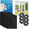 flintronic 6PCS Zanzariera per Finestra130x150cm, Autoadesivo Chiusura a Strappo Rete Anti-Insetti Zanzariera Finestra-Nero