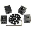 Befenybay 4 staffe angolari nere cubiche (20 x 20 x 20 mm) per profilo di estrusione in alluminio da 6 mm serie 2020 (angolo cubo)