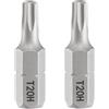 QUARKZMAN 2Pz T20H Punte Avvitatore Torx 1/4 Gambo Esagonale 25mm/1 L | Stella Magnetica Inserti per Avvitatore Professionali, Testa a 6 Punte, Punta per Cacciavite in Acciaio S2 con Foro