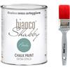 bianco Shabby CHALK PAINT Petrolio & PENNELLO - Pittura Shabby Chic Vintage EXTRA OPACA (1 Litro) + 1 Pennello Professionale (40 mm)
