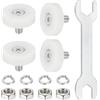 QUARKZMAN 25 mm Rotelle Box Doccia Cuscinetti Box Doccia Scorrevole con Vite Rondella e Chiave per Armadietti Portadocumenti Ricambi Fai Da Te, Bianco, 4Pz
