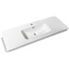 NORBE | Lavabo Quadrato ad incasso in ceramica | 120 x 46 cm | Lavandino da Appoggio Design Moderno | Finitura Bianco Lucido | Lavamani senza Piletta| Sanitari Bagno (120,8 x 46,5 X 2 cm - Una vasca)
