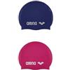 Arena Classic Silicone, Cuffia Unisex Adulto, Rosa (Fuchsia/White), Taglia Unica & Classic Silicone, Cuffia Unisex Adulto, Blu (Denim/Silver), Taglia Unica