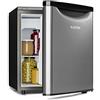 KLARSTEIN Yummy - Frigorifero con comparto congelatore, refrigerante: R600a, 42 dB, 1 x ripiano a griglia, incl. vassoio raccogligocce, 45 L, comparto congelatore: 3 litri, frigorifero: 42 L, argento