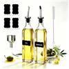 Showvigor Oliera Salvagoccia 2 Pezzi 500 ML, Dosatore Bottiglia Olio con Imbuto, | in Vetro da Tavola per Cucina tavola