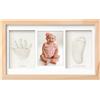 Yiukou Cornice Impronta Mani e Piedi Neonati con Argilla, Cornice Impronte Neonato Personalizzabile,Kit Impronte Neonato Ideale per Regalo Neonato Maschio e Regalo Neonata Femmina-Quercia