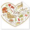 DIYthinker Italia Amore Cuore doganale d'Interesse Nazionale Bandiera Dieta Resident Paesaggio Illustrazione Modello Occhiali Panno Panno di Pulizia dello Schermo del Telefono 5pcs Cleaner