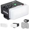 Godox iM30 Mini flash per fotocamera con 2 diffusori GN 15 7 livelli di potenza del flash CCT 6500 K ± 200 K, mini flash Speedlite 230 full-power flash per Canon Sony zv1 zve10 Ricoh gr3 Nikon Fuji