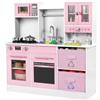 MAMIZO Cucina Giocattolo per Bambini con Effetti Simulati di Luce e Suono | Cucina Bambini Legno con 2PCS Scatole Portaoggetti, Cucinetta Giocattolo per Bimbi da 3 Anni, 90x30x90 cm, Rosa