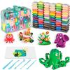 RUACDIQ Set di Pasta modellabile, Set Iniziale di plastilina, 72 Colori di plastilina Magica Che Si asciuga all'Aria per Bambini, Regalo in Argilla polimerica per Bambini e Bambine dai 3 ai 12 Anni