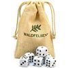 Waldfelsen® Waldfelsen®, 6, 12, 20, 30 o 50 dadi di alta qualità, misura standard, 16 mm, in acrilico, 6 lati, con sacchetto di stoffa (bianco, 6 pezzi)