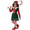 Morph Costume Elfo Bambina, Costume Folletto Natale Bambina | Vestito in Velluto Verde e Rosso, Calze a Righe & Copripiedi da Elfo, Perfetto per Halloween, Ideale per il Gioco di Ruolo