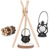XIABYAYU Mini Accessori Legno Falò, Accessori Casa delle Bambole in Miniatura, Accessori Miniatura Legno Falò, Ornamenti Miniatura per Casa delle Bambole, Natale Decorazioni