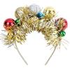 LUYANFX Cerchietto Natalizio, Cerchietto con Palline di Natale Glitterato, Cerchietto Natalizio Donna, Cerchietto Palline di Natale, Accessori per Capelli Accessori Natalizi per Bambini Donna