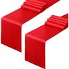 Horbaunal - Confezione da 2 runner da tavola in raso, rosso, 30,5 x 274,3