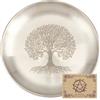 CREATCABIN Piatto Rituale per Altare Albero Della Vita Ciotola Piatta Acciaio Inossidabile Vassoio per Gioielli Argento Ciotola Rotonda per Preghiera Tarocchi Offerta Portacandele Portaoggetti 14x14cm