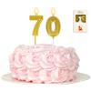Kinsynko Candele per 70° compleanno, numero 70, decorazione per torta di compleanno per settant'anni, compleanno, matrimonio, anniversario, festa