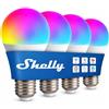 Shelly Multicolor Bulb E27 Gen3 - Lampadina Smart WiFi LED RGBW, 9W, 800lm, 16 Milioni di Colori, Colore 2700K-6500K, Dimmerabile, Modalità Sicurezza, Controllo Vocale, Nessun Hub Richiesto (4 Pezzi)