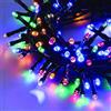 damastoreitalia Catena luminosa natalizia a led da interno e da esterno luci per albero di natale IP44 25 metri 500 led (500 led - cavo verde - multicolor)