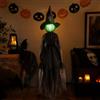 BKSXSOP Decorazione di Halloween a Forma di Strega, Figura Luminosa da 120 cm con 7 Colori LED cangianti, Testa di Zucca, Decorazione per Esterni, Giardino, Interni, Portico, Prato, palett