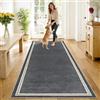 Baowhimg Lungo Tappeto per Cucina Antiscivolo Lavabile Grigio 90x180cm | Tappeto Passatoia Corridoio Largo, Tappeti Cucina Moderni, Tappetino per Camera da Letto, Soggiorno, Facile da Pulire