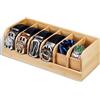 PERCAO Organizer per cinture, 6 scomparti, supporto per cintura armadio e organizer per cintura, organizer per cintura, organizer per cinture, ganci per cinture per uomini e donne (bambù naturale)