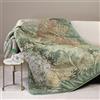 Caleffi Scaldotto Plaid Imbottito Fantasia Botanica Verde 130x170 in 100% Cotone