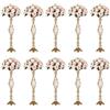 Nuptio Versatile composizione floreale in metallo, set di portacandele per matrimoni, feste, cene, centrotavola, eventi, ristorante, hotel, decorazione (stile attorcigliato, 10 x L)