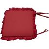 CASABELLAPIU Cuscini per Sedie con Volant e Cerniera, 38x38x4 cm, Set di 6 Pezzi 100% Made In Italy (rosso)