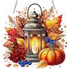 MOTGOM 5D Diamond Painting Pendente Kit Lanterna del Raccolto Autunnale, 5D Pittura Diamante Kit Acchiappaluce, Diamond Painting Artigianale Per La Decorazione Della Parete Di Casa 20x20cm