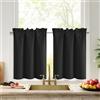 DWCN Tenda oscurante da cucina, colore nero, altezza 45 x larghezza 90 cm | Tende corte termiche, oscuranti, moderne, con passante, per camera da letto, armadio, roulotte