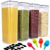 Pacffcc 2.8L Contenitori Alimentari Per Cereali Ermetici 4 pezzi,Senza BPA,Contenitore Alimentari per Dispensa,Credenza per conservazione di Farina,Riso e Cereali,Sicuro nel Microonde e Lavastoviglie