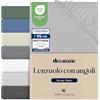 Dreamzie Lenzuolo con Angoli 70x200, Cotone, Elastico, Oeko-Tex, Grigio | Cotone traspirante・Elastico e Oeko-Tex・Prezzo accessibile・12 colori・Lavabile in lavatrice