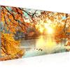 Runa Art Quadri Moderni Sunnier Foresta L'immagine Tela Non Tessuta Soggiorno Camera da letto Foresta Natura Arancione Giallo 050012a