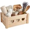 Ottido Cassetta decorativa in legno con cuori cesto regalo 31,5 x 21,5 x 13,3 cm | 31,5 x 21,5 x 13,3 cm, Legno naturale, Motivo a cuori, Cassetta regalo decorativa, Cesta portaoggetti, Fai da te DIY