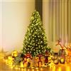 RELAX4LIFE Albero di Natale 120/150/180/210 cm, Luci in 2 Colori, 11 Modalità di Illuminazione, Albero di Natale con Rami Forti, Base in Metallo, Decorazione natalizia per Casa e Negozio (120 CM)