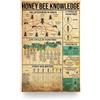 FJQWKLF Cartelli in metallo vintage con la scritta Conoscenza delle api, guida alla comprensione delle api, decorazioni da parete artistiche in stile fattoria, poster, per cortile, apiario, apicoltura, info