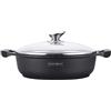 Royalty Line - RL-BR32M - Pentola Bassa, con Rivestimento Antiaderente, Coperchio in Vetro, Induzione, 5.5 Litri, 32 cm